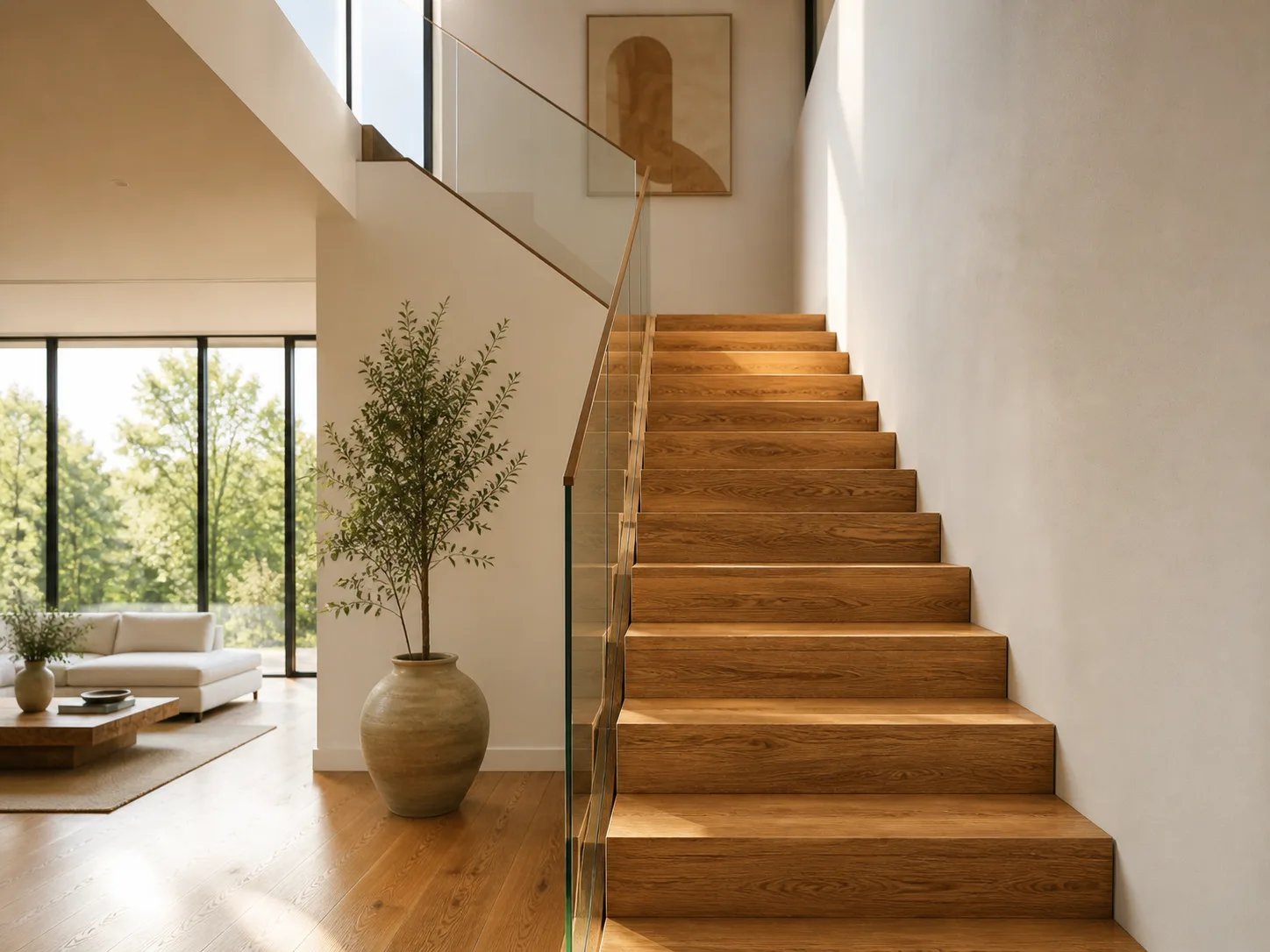 Escalera de madera de teca